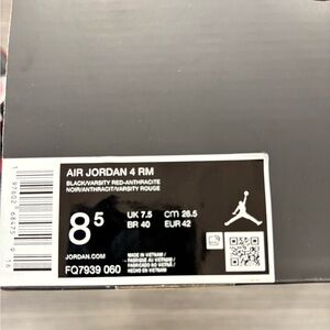 Jordan Air 4 RM Black and Red Sneakers